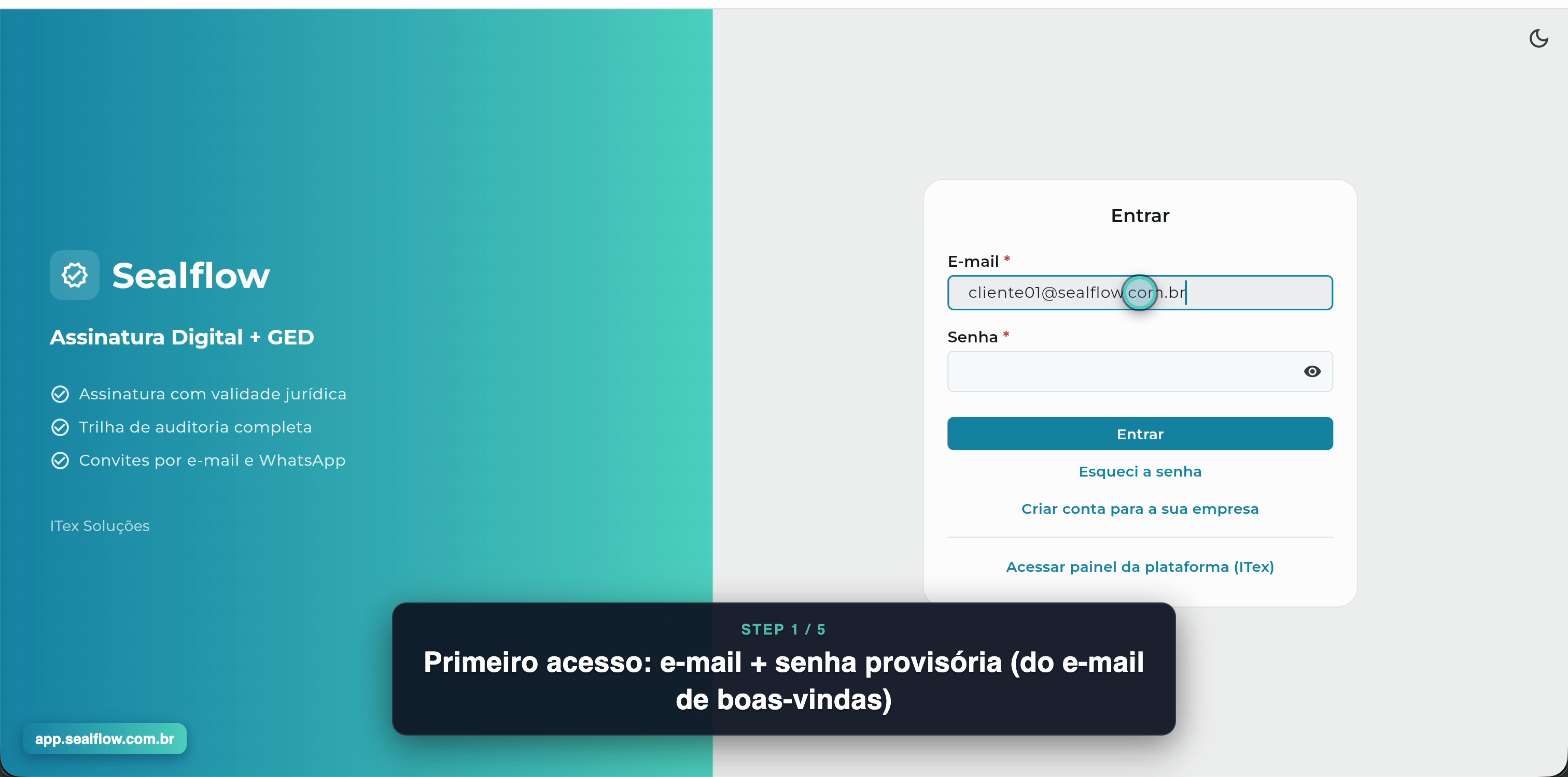 Tela de login