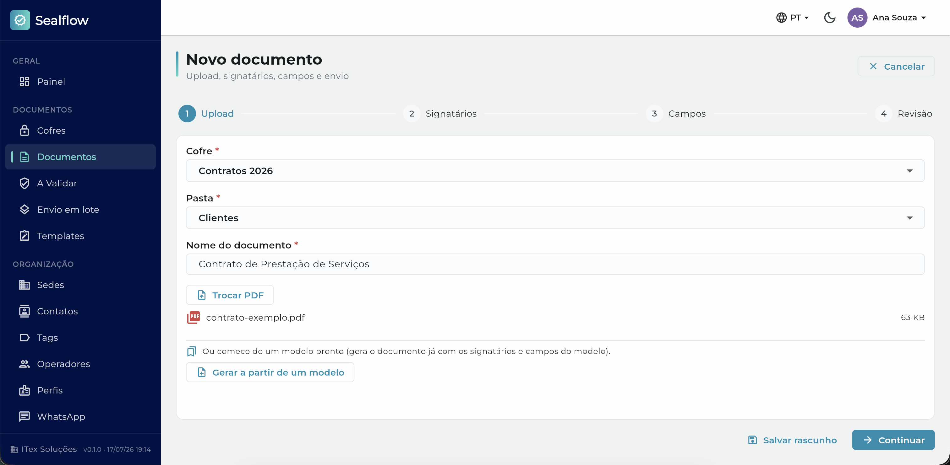 Upload do PDF