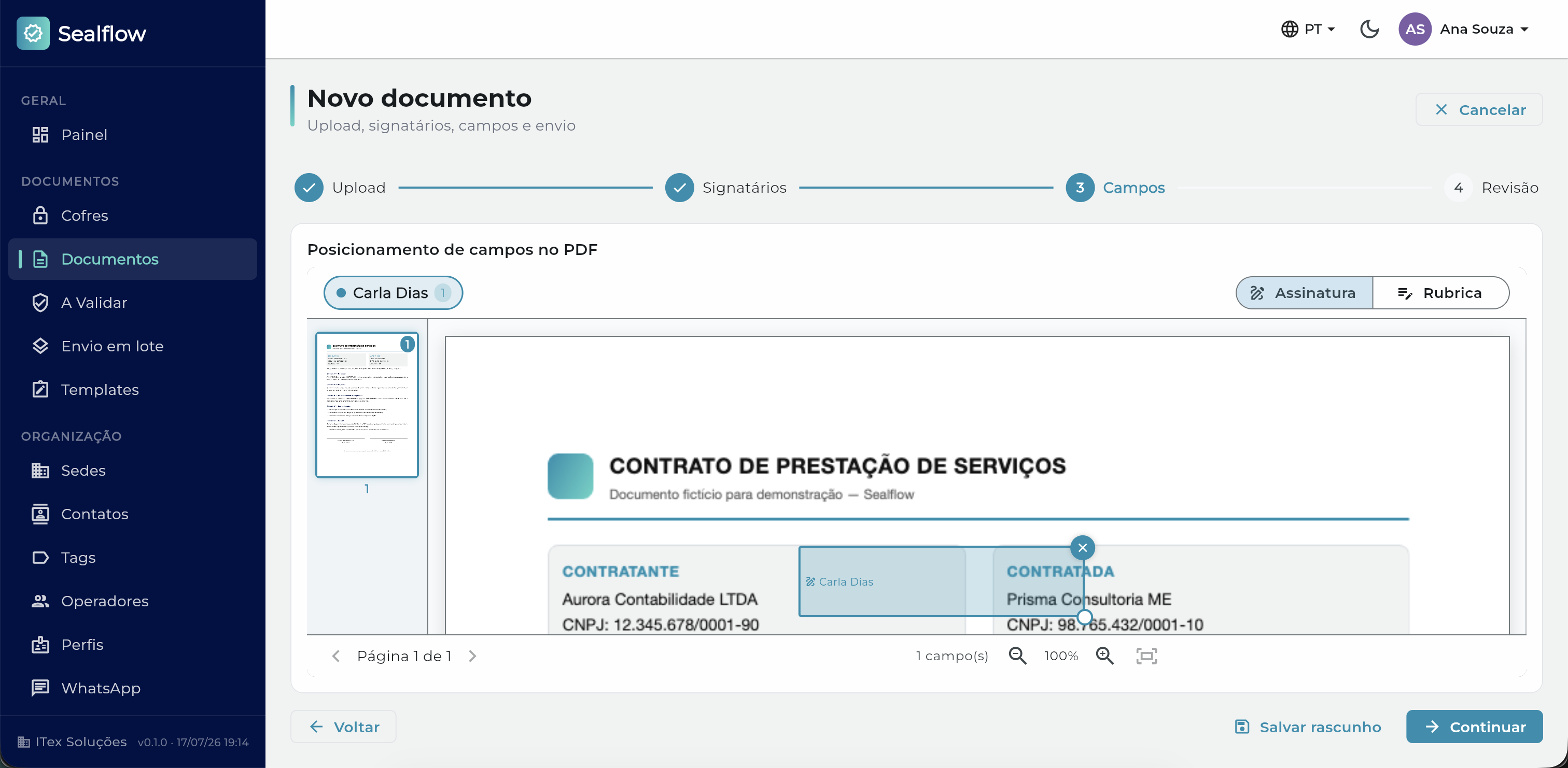 Campos no PDF